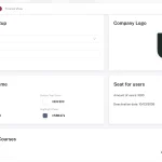 Academy Smart LMS white-label company setup: banner, company logo, colour scheme and seats